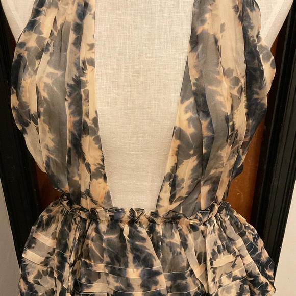 Ulla Johnson Cressida Tie-Dyed Halter Silk Organza Ruffle Maxi Dress NWT SIZ 10 - Picture 3 of 8